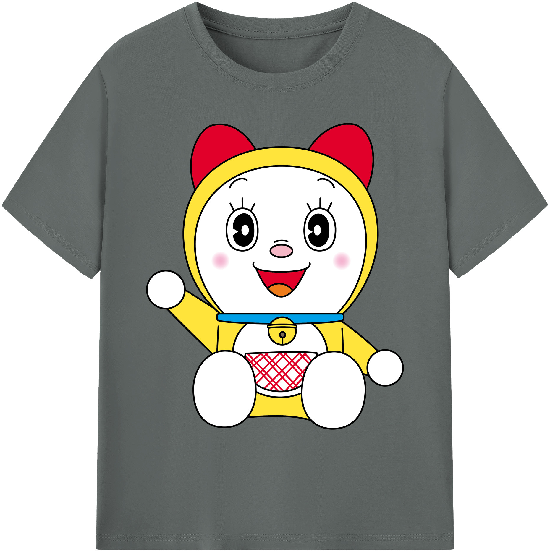 （画像用） ドラえもん ドラミ Doraemon Dorami 綿100％ メンズ半袖Tシャツ｜肌触りやわらか＆通気性